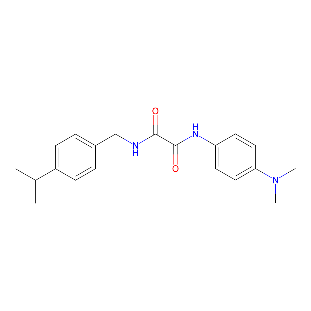 N-[4-(dimethylamino)phenyl]-N'-[4-(propan-2-yl)benzyl]ethanediamide molecular structure, CAS 592477-66-2
