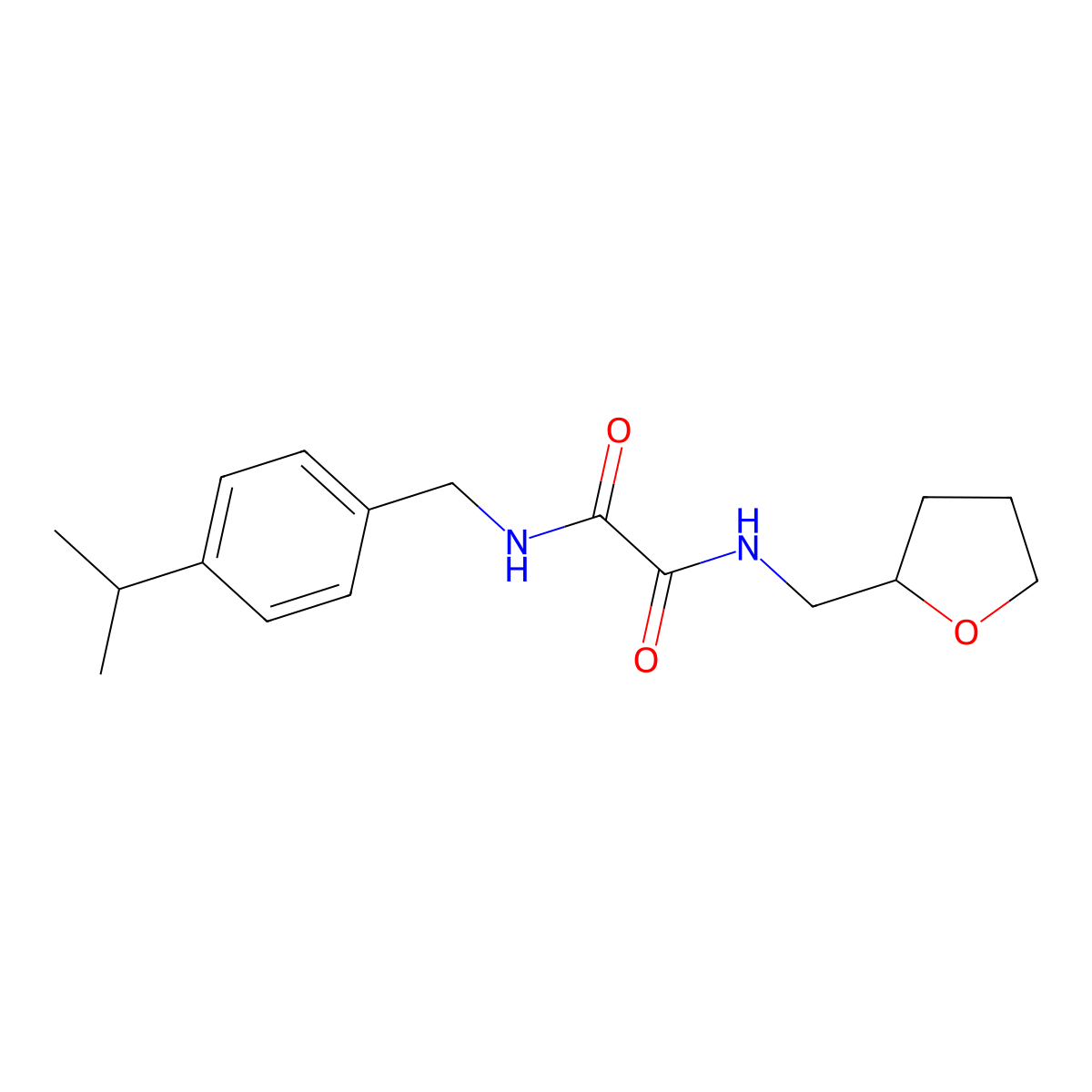 N-(oxolan-2-ylmethyl)-N'-[(4-propan-2-ylphenyl)methyl]oxamide molecular structure, CAS 592477-67-3