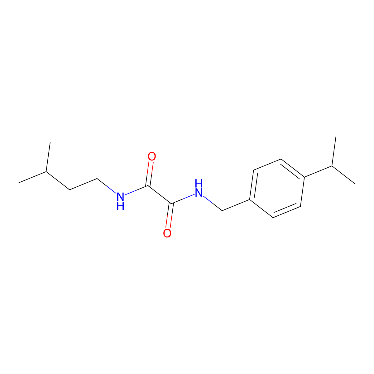 N-(3-methylbutyl)-N'-[(4-propan-2-ylphenyl)methyl]oxamide molecular structure, CAS 592477-68-4