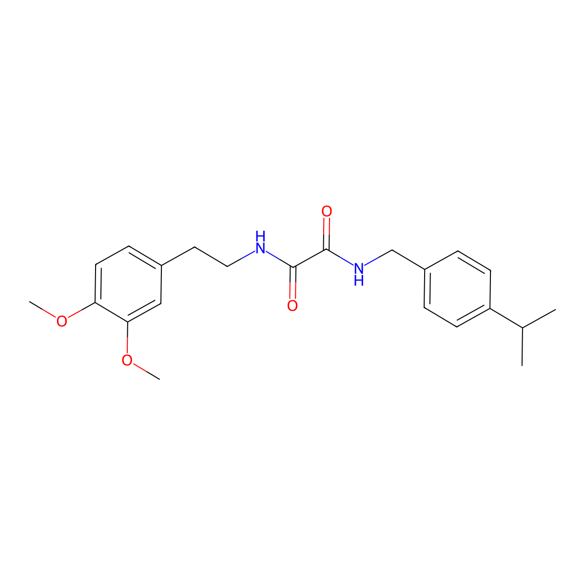 N-[2-(3,4-dimethoxyphenyl)ethyl]-N'-[(4-propan-2-ylphenyl)methyl]oxamide molecular structure, CAS 592477-69-5