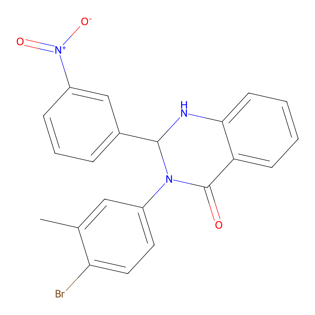 3-(4-Bromo-3-methylphenyl)-2-(3-nitrophenyl)-1,2-dihydroquinazolin-4-one molecular structure, CAS 592477-70-8