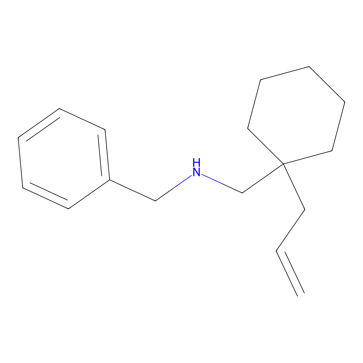 Benzyl({[1-(prop-2-en-1-yl)cyclohexyl]methyl})amine molecular structure, CAS 592478-44-9