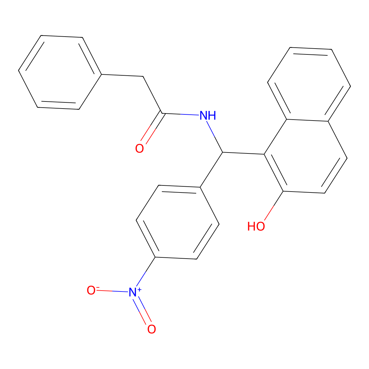 N-[(2-Hydroxynaphthalen-1-yl)(4-nitrophenyl)methyl]-2-phenylacetamide molecular structure, CAS 5925-13-3