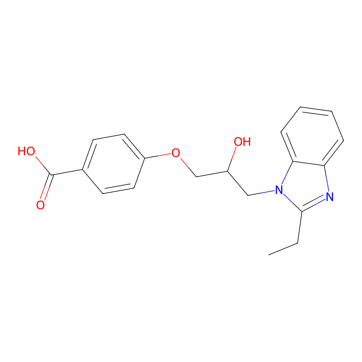 4-[3-(2-Ethylbenzimidazol-1-yl)-2-hydroxypropoxy]benzoic acid molecular structure, CAS 5925-23-5