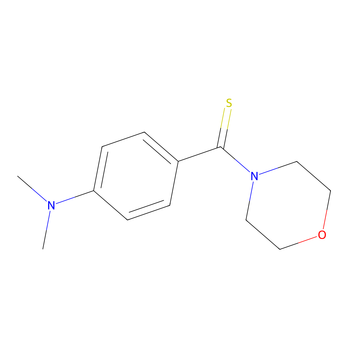 (4-(Dimethylamino)phenyl)(morpholino)methanethione molecular structure, CAS 5925-53-1