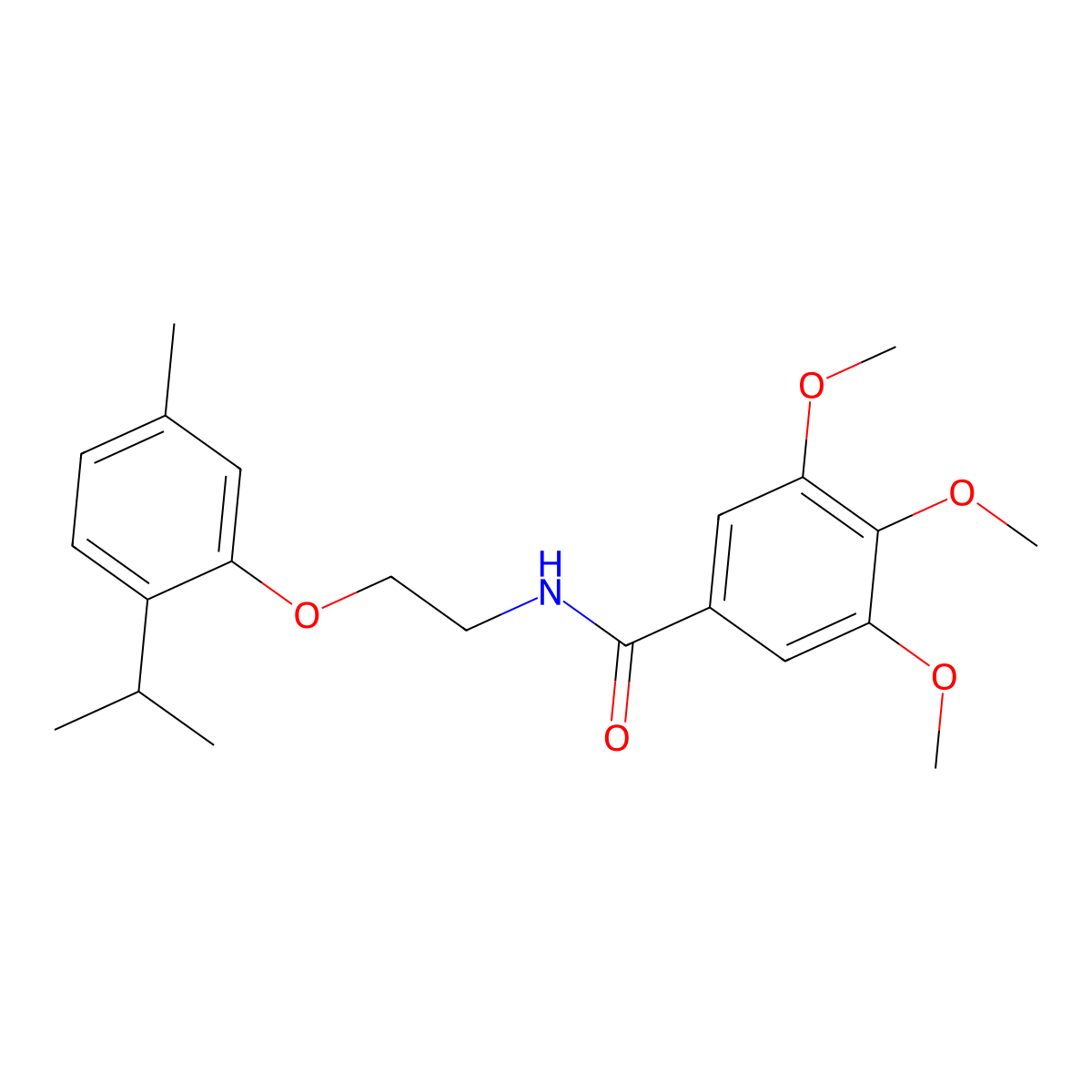 3,4,5-trimethoxy-N-[2-(5-methyl-2-propan-2-ylphenoxy)ethyl]benzamide molecular structure, CAS 5925-73-5