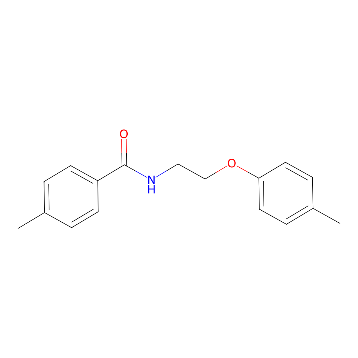 4-methyl-N-[2-(4-methylphenoxy)ethyl]benzamide molecular structure, CAS 5925-90-6