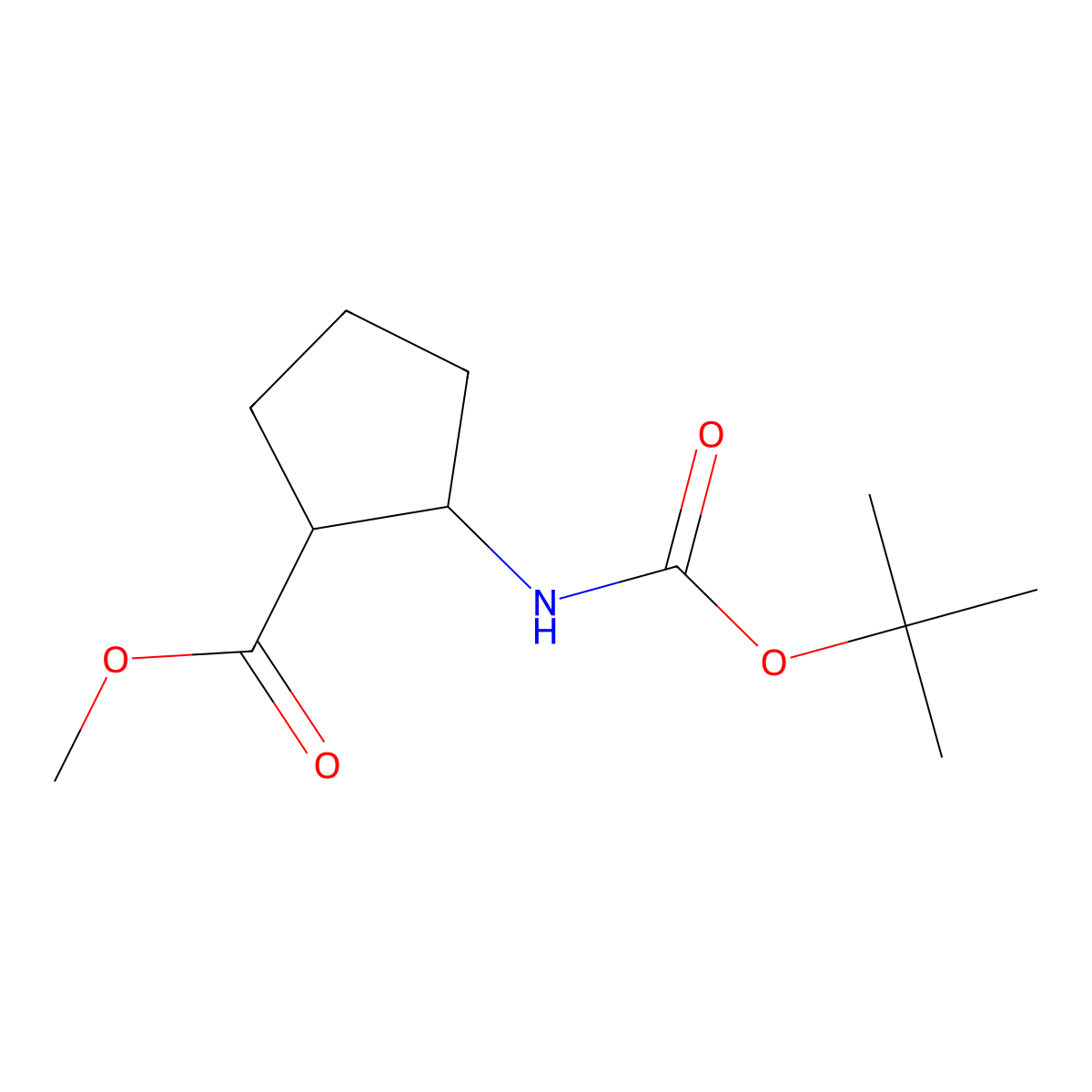 Methyl 2-(Boc-amino)cyclopentanecarboxylate molecular structure, CAS 592503-55-4