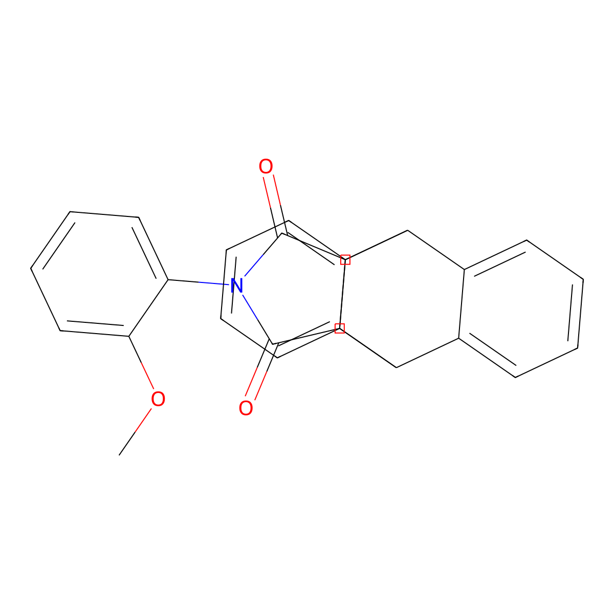 13-(2-methoxyphenyl)-11,15-dihydro-9H-9,10-[3,4]epipyrroloanthracene-12,14(10H,13H)-dione molecular structure, CAS 59252-52-7
