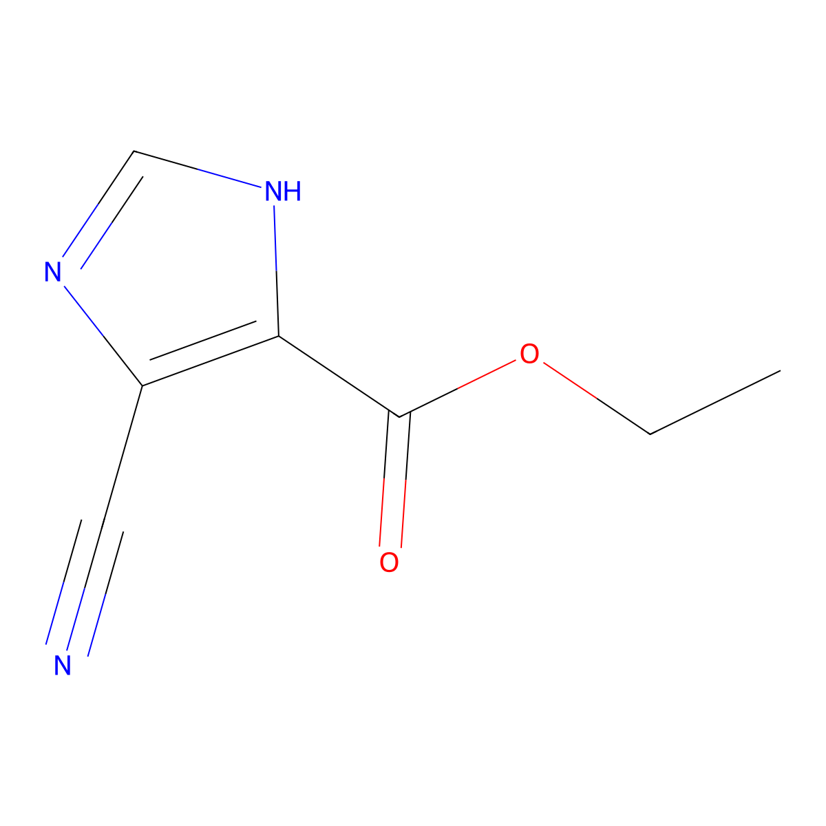 ethyl 4-cyano-1H-imidazole-5-carboxylate molecular structure, CAS 59253-74-6