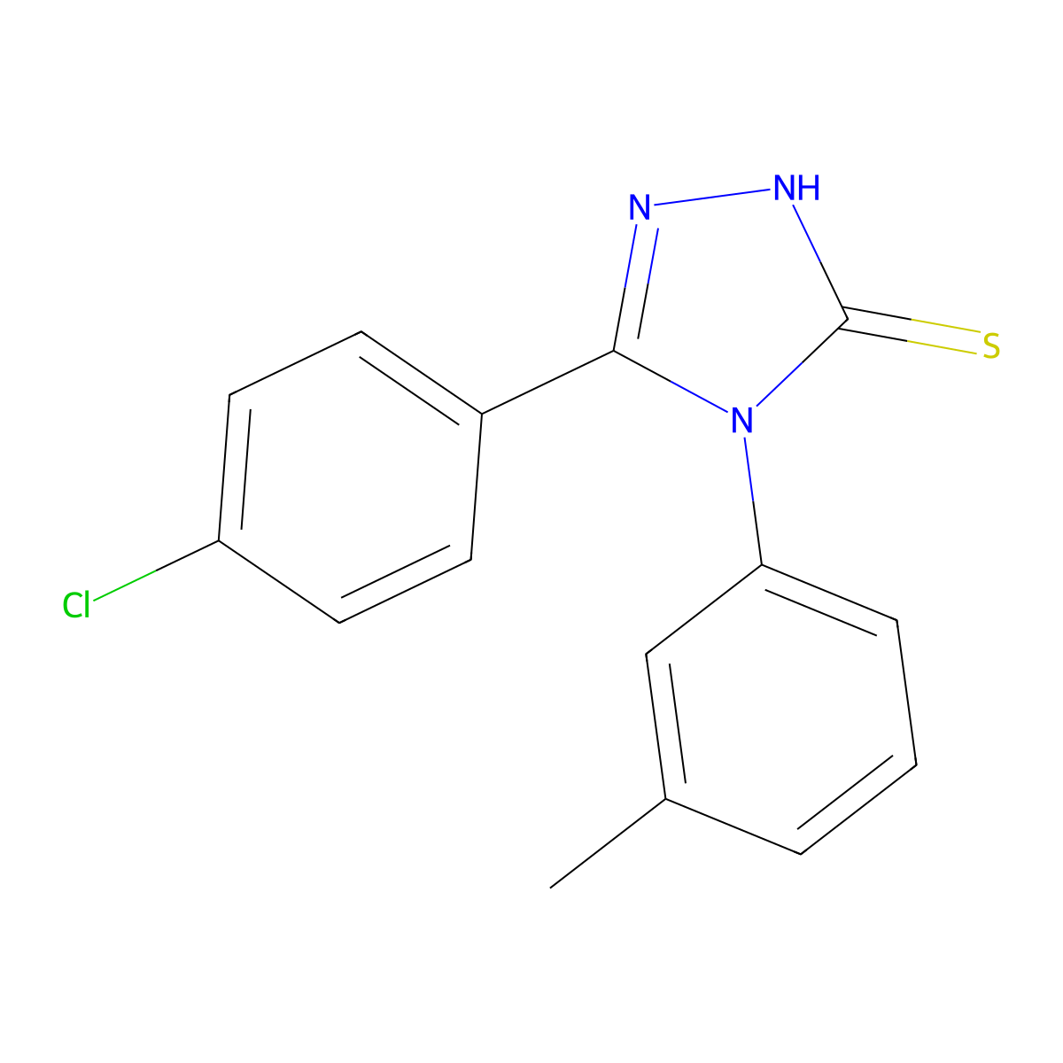 5-(4-chlorophenyl)-4-(3-methylphenyl)-4H-1,2,4-triazole-3-thiol molecular structure, CAS 592537-79-6