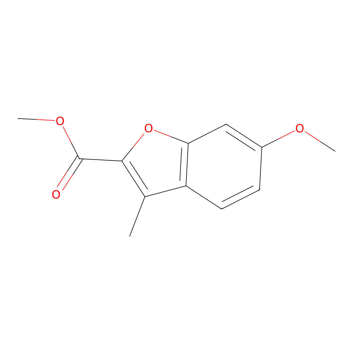 Methyl 6-methoxy-3-methyl-1-benzofuran-2-carboxylate molecular structure, CAS 59254-11-4