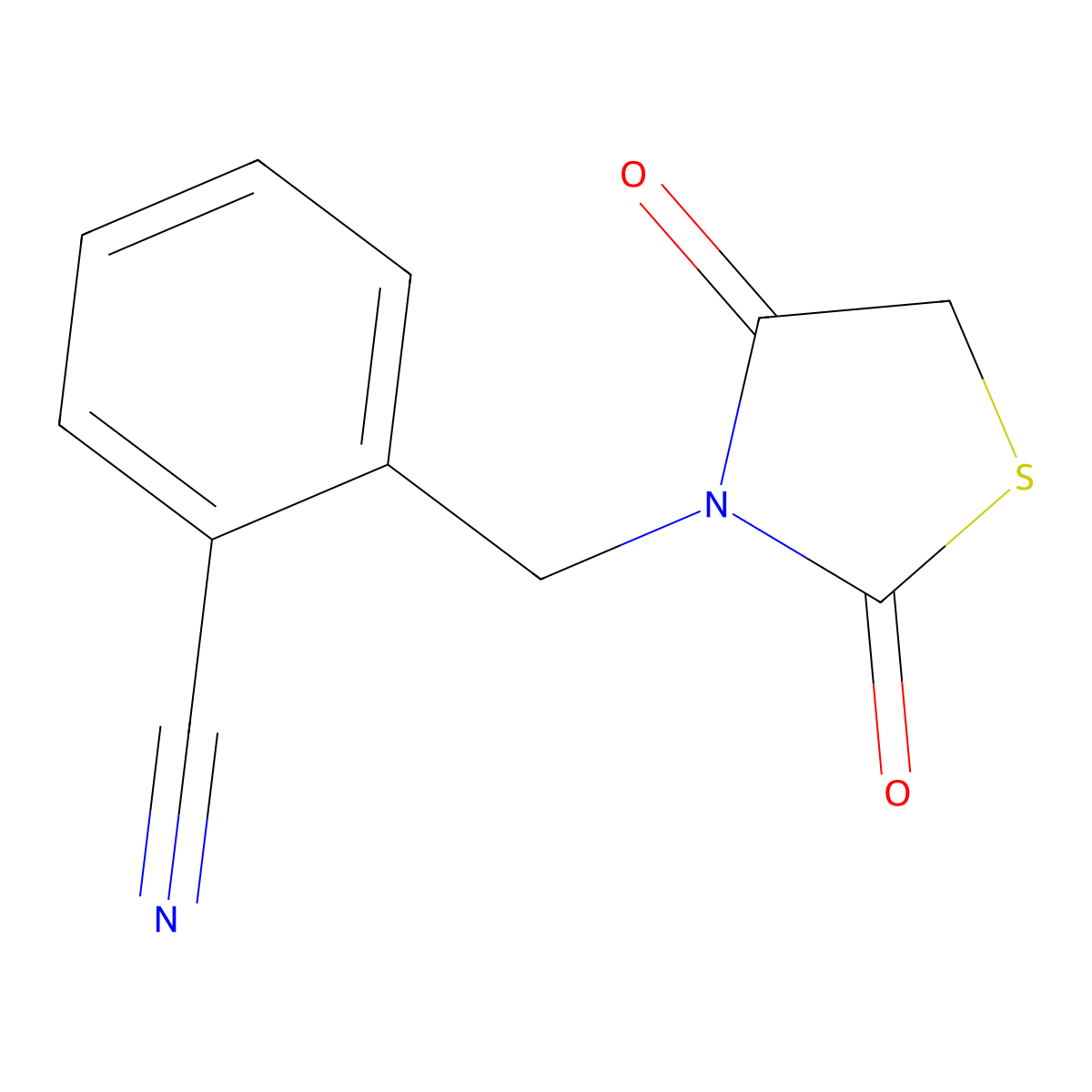 2-[(2,4-Dioxo-1,3-thiazolidin-3-yl)methyl]benzonitrile molecular structure, CAS 592540-22-2