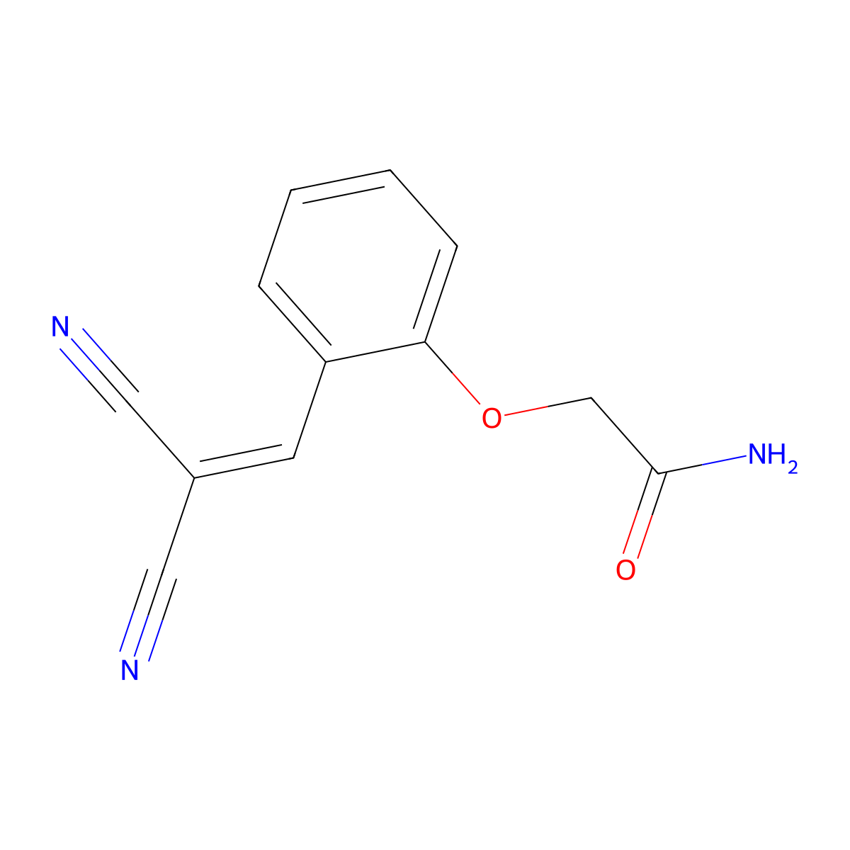 2-[2-(2,2-Dicyanoethenyl)phenoxy]acetamide molecular structure, CAS 592540-45-9