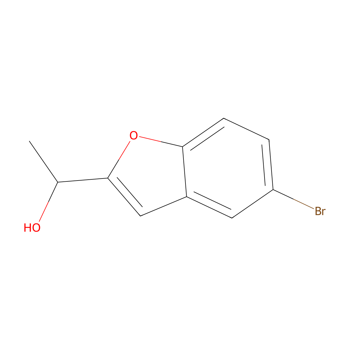 1-(5-Bromo-1-benzofuran-2-YL)ethanol molecular structure, CAS 592542-03-5