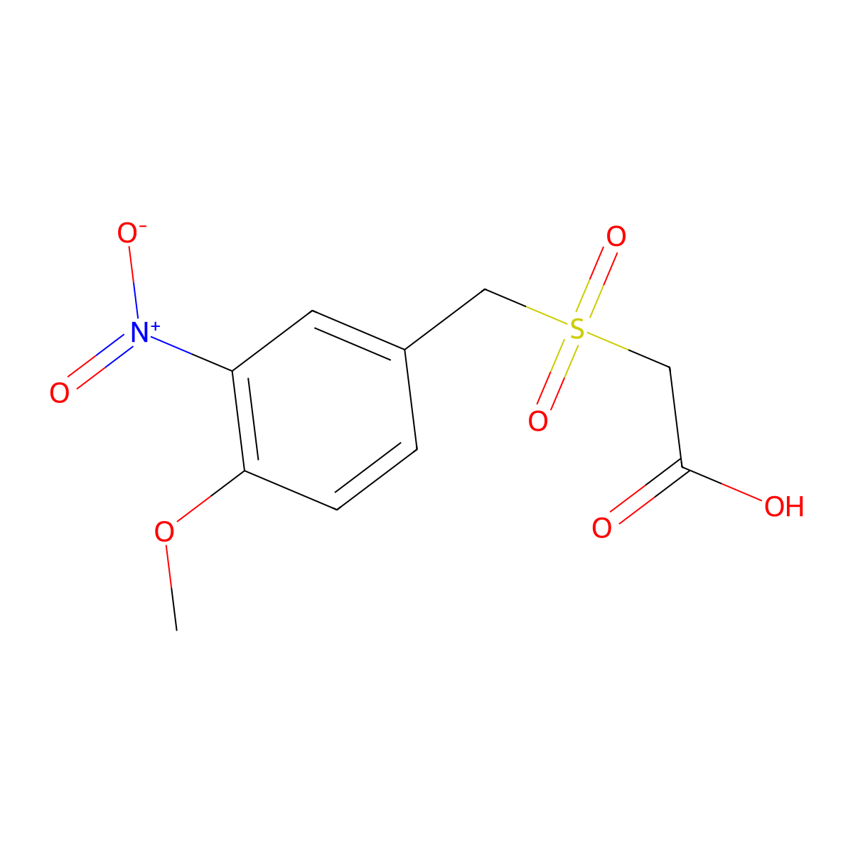2-((4-Methoxy-3-nitrobenzyl)sulfonyl)acetic acid molecular structure, CAS 592542-51-3