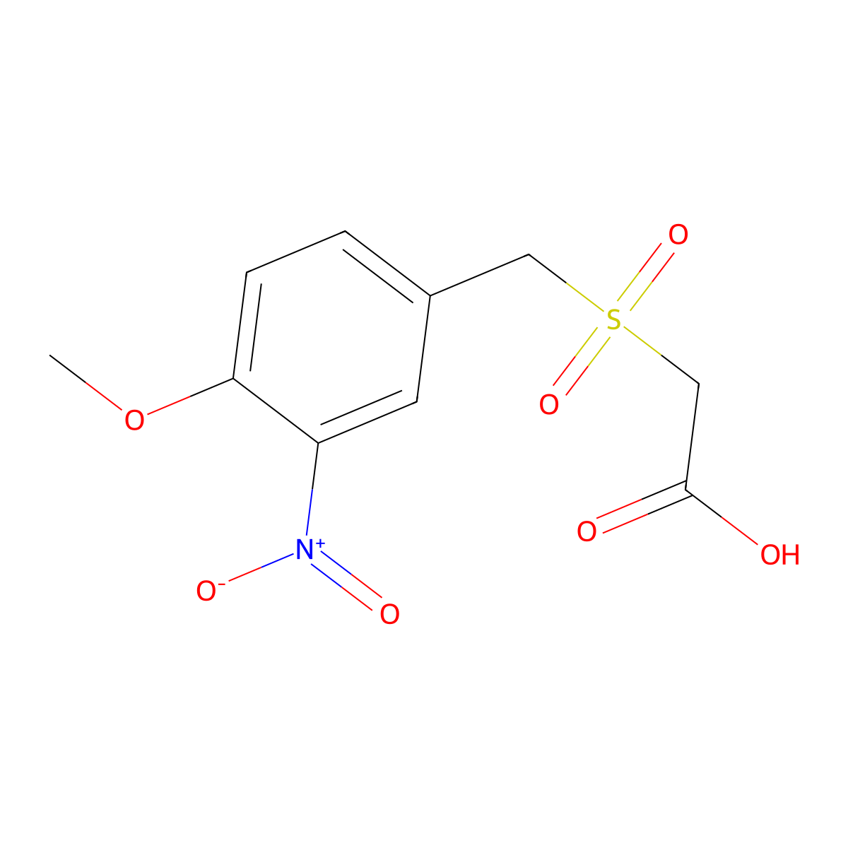 2-((4-Methoxy-3-nitrobenzyl)sulfonyl)acetic acid molecular structure, CAS 592542-51-3