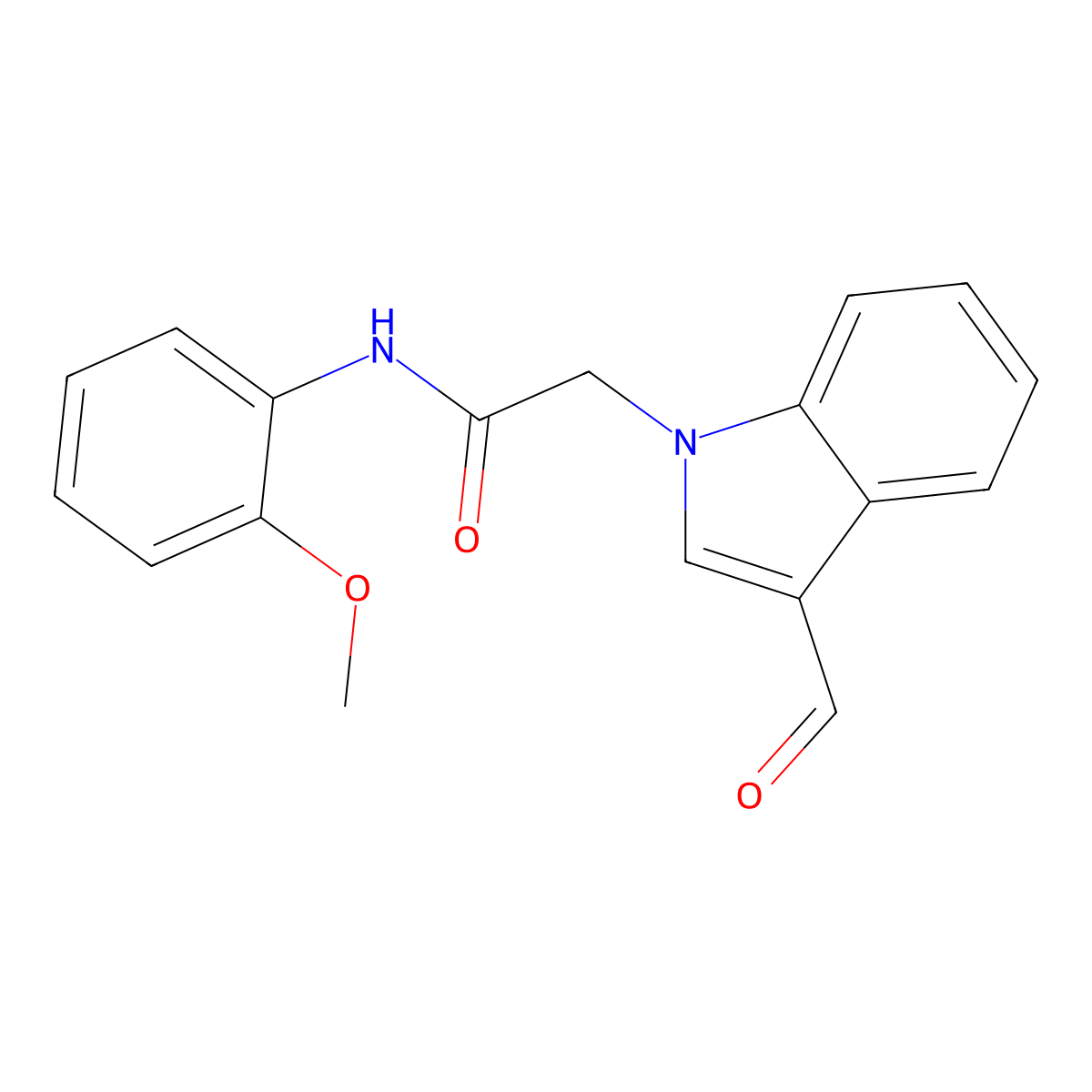 2-(3-Formyl-1H-indol-1-yl)-N-(2-methoxyphenyl)acetamide molecular structure, CAS 592546-58-2