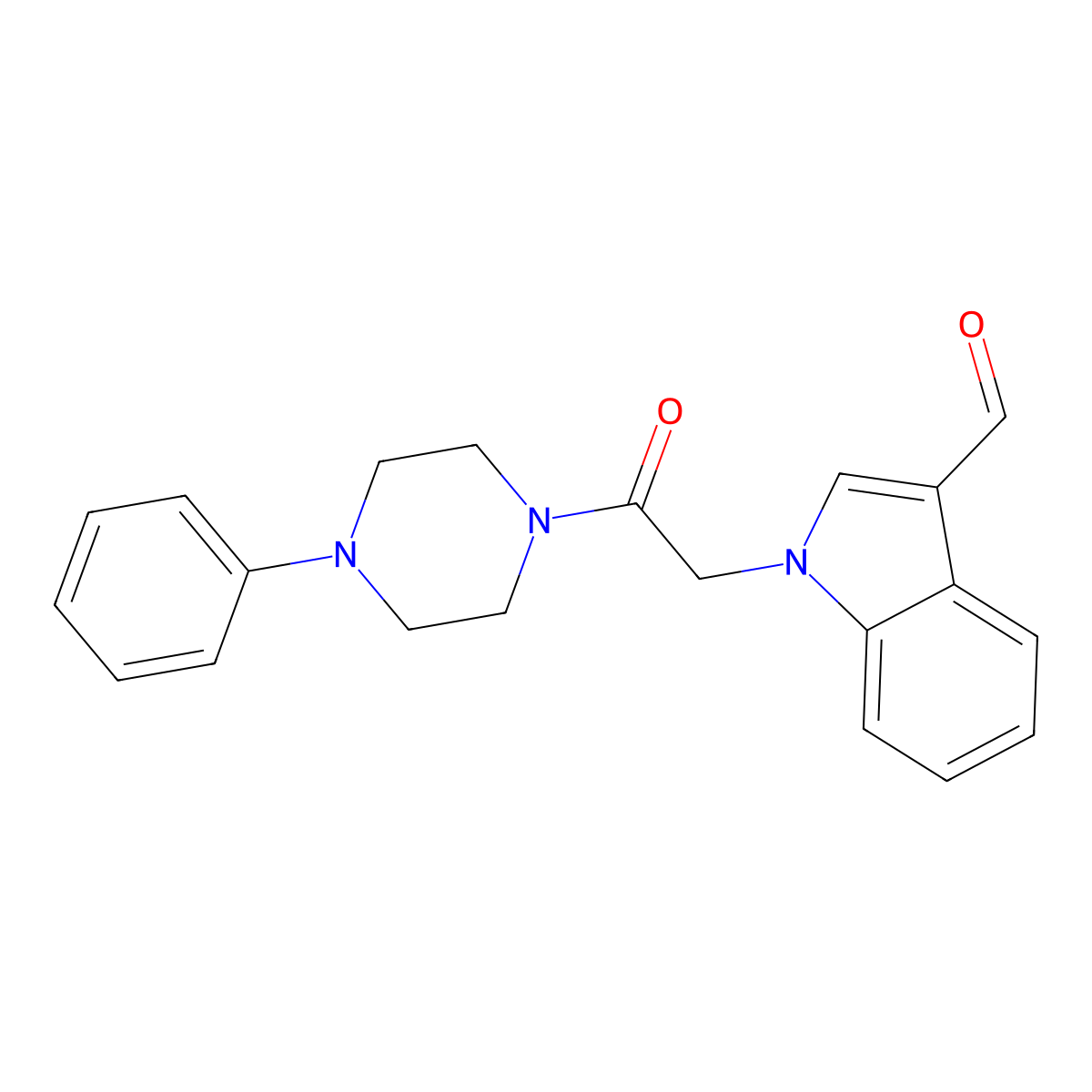 1-[2-oxo-2-(4-phenylpiperazin-1-yl)ethyl]-1H-indole-3-carbaldehyde molecular structure, CAS 592546-81-1
