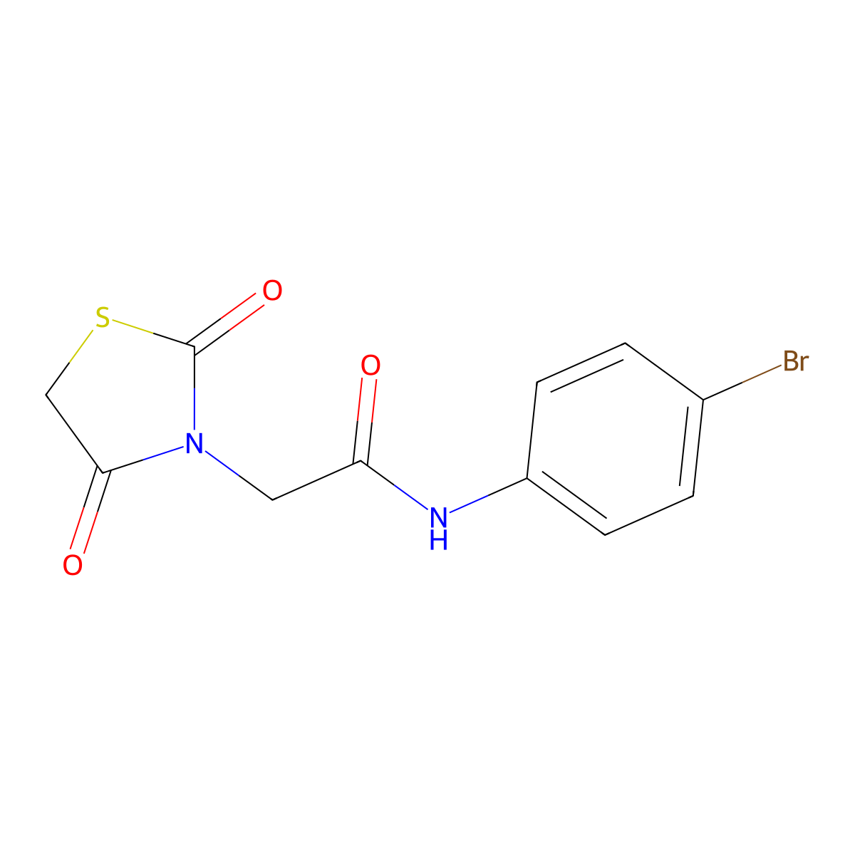 N-(4-bromophenyl)-2-(2,4-dioxo-1,3-thiazolidin-3-yl)acetamide molecular structure, CAS 592549-60-5