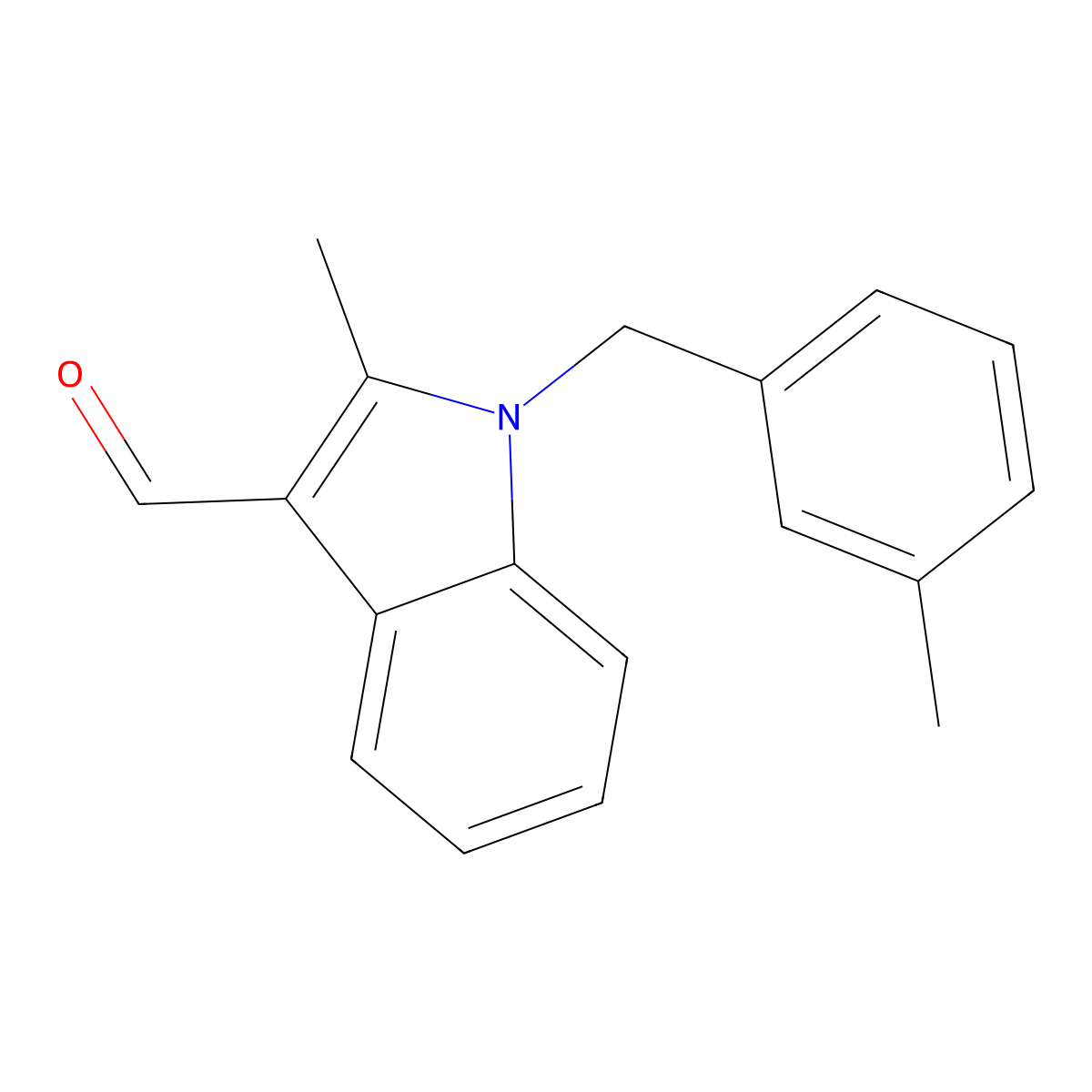 2-Methyl-1-[(3-methylphenyl)methyl]indole-3-carbaldehyde molecular structure, CAS 592550-45-3