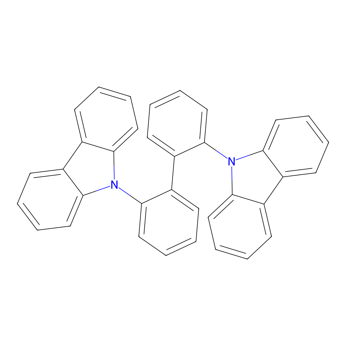 2,2'-Di(9H-carbazol-9-yl)biphenyl molecular structure, CAS 592551-54-7