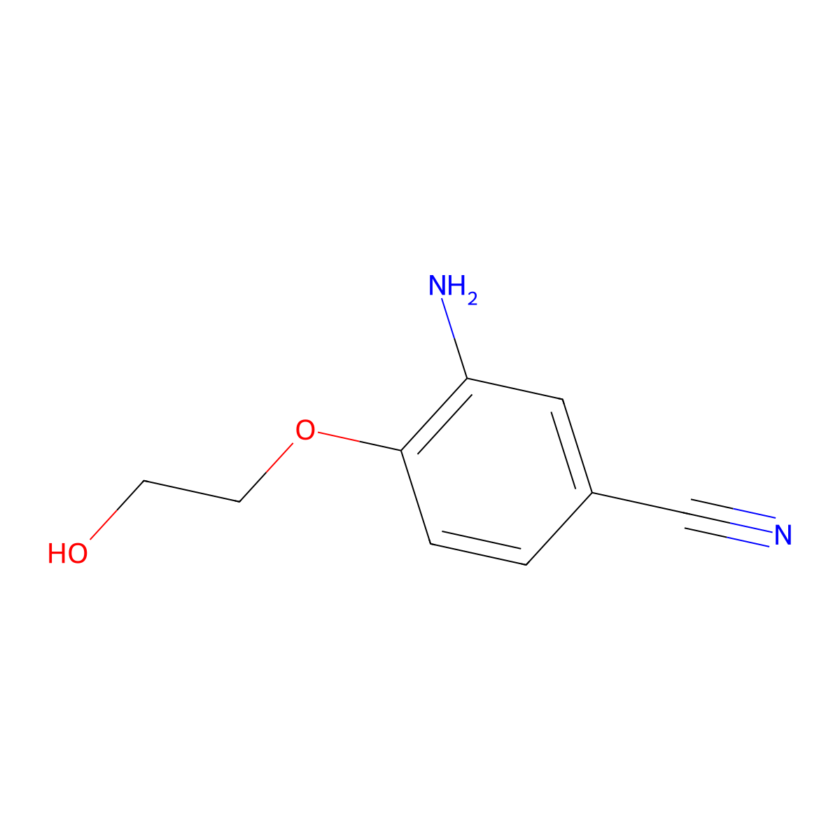 3-Amino-4-(2-hydroxyethoxy)benzonitrile molecular structure, CAS 592552-43-7