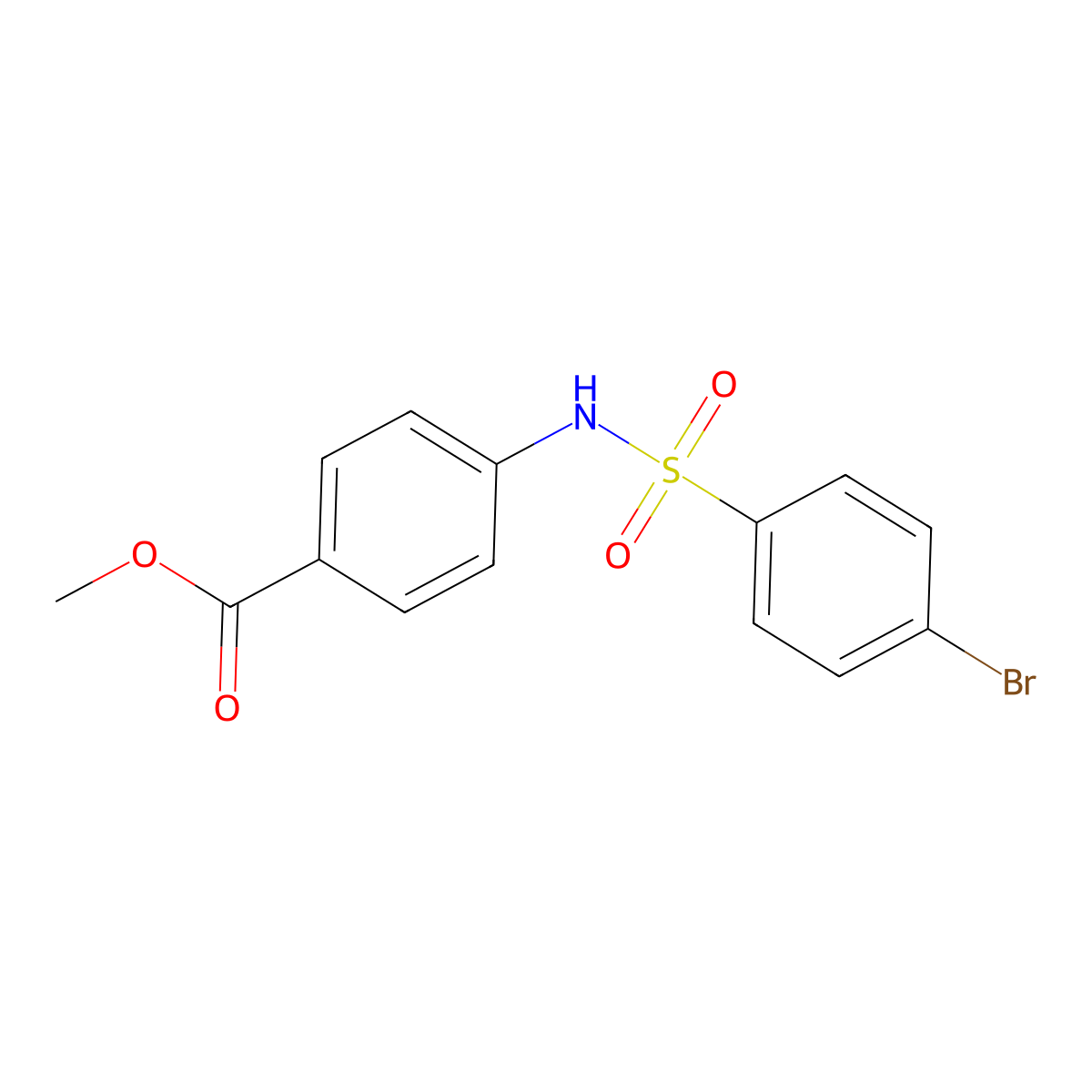 Methyl 4-{[(4-bromophenyl)sulfonyl]amino}benzoate molecular structure, CAS 59256-26-7