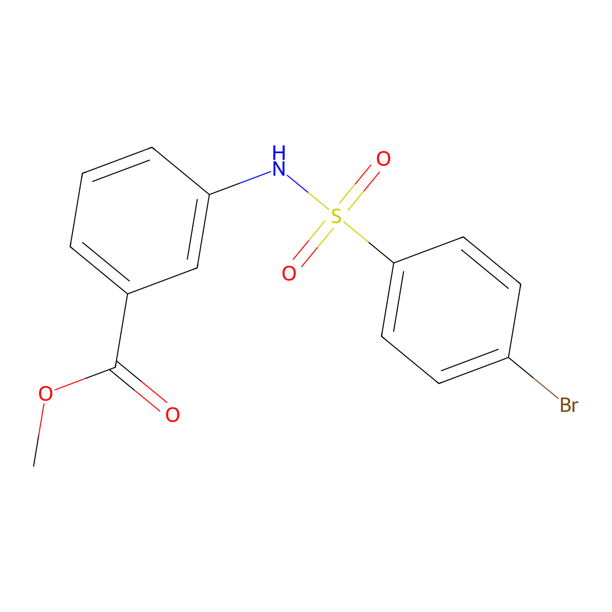 Methyl 3-{[(4-bromophenyl)sulfonyl]amino}benzoate molecular structure, CAS 59256-27-8