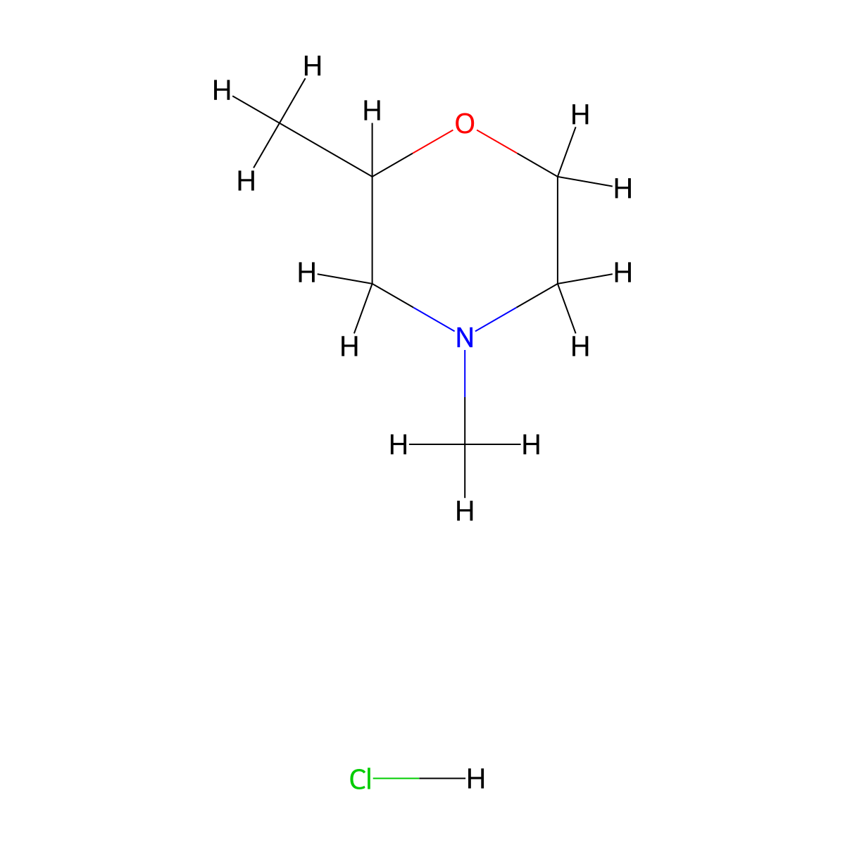 2,4-Dimethylmorpholine hydrochloride molecular structure, CAS 59256-84-7