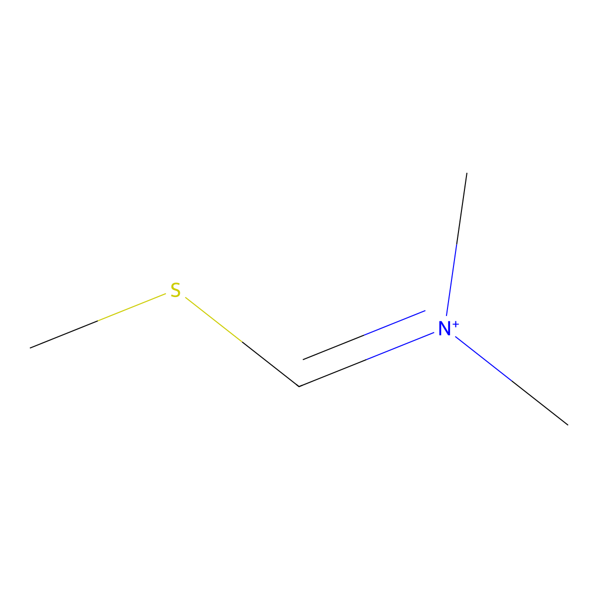 N,N-Dimethyl(methylsulfanyl)methaniminium molecular structure, CAS 59259-49-3