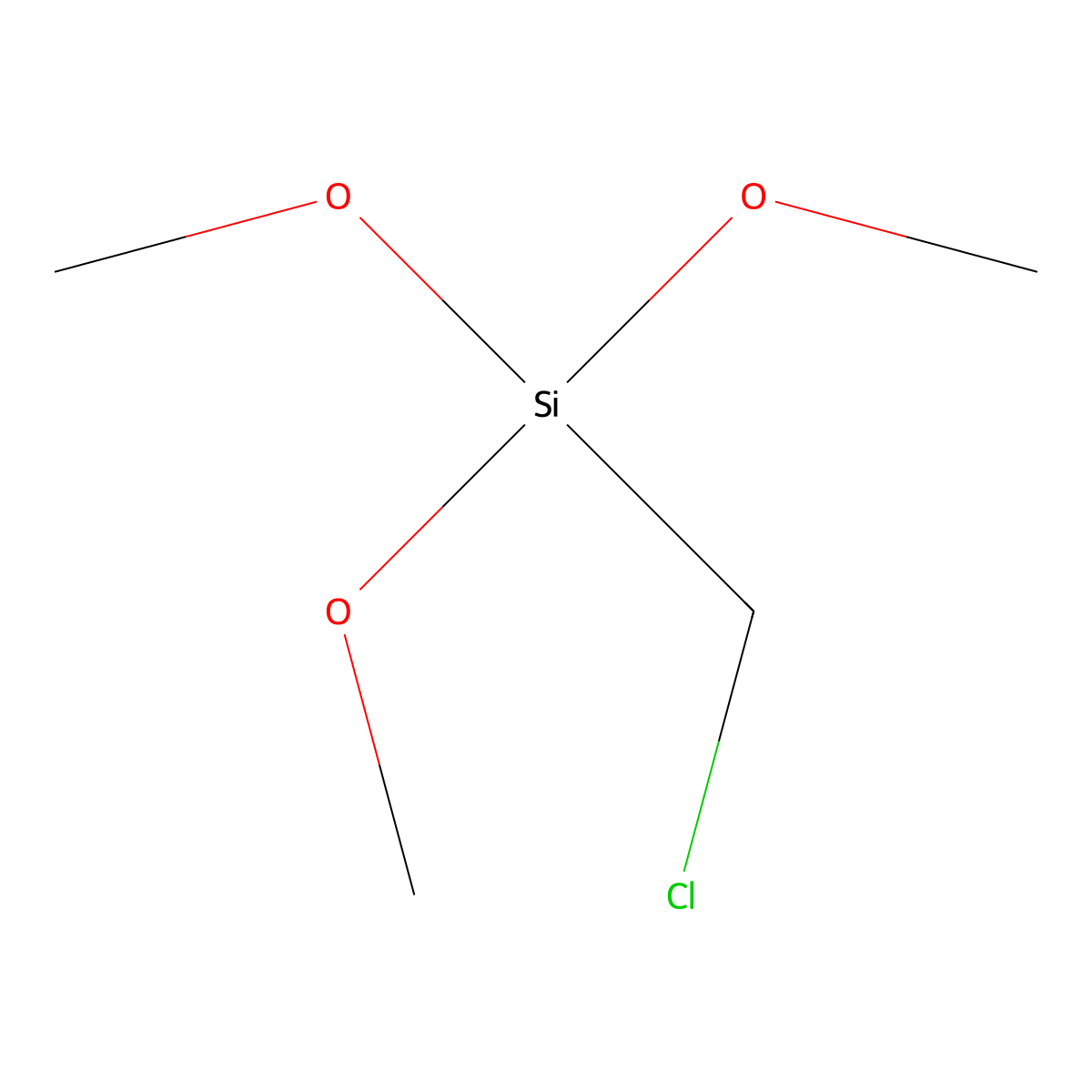 Silane, chloromethyl-trimethoxy- molecular structure, CAS 5926-26-1