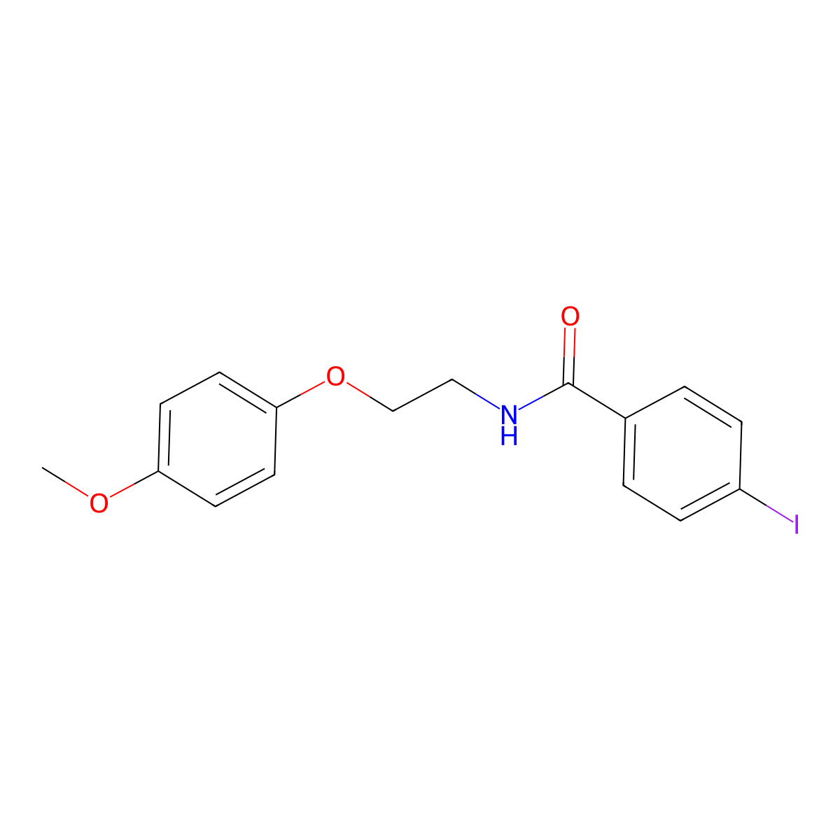 4-iodo-N-[2-(4-methoxyphenoxy)ethyl]benzamide molecular structure, CAS 5926-43-2
