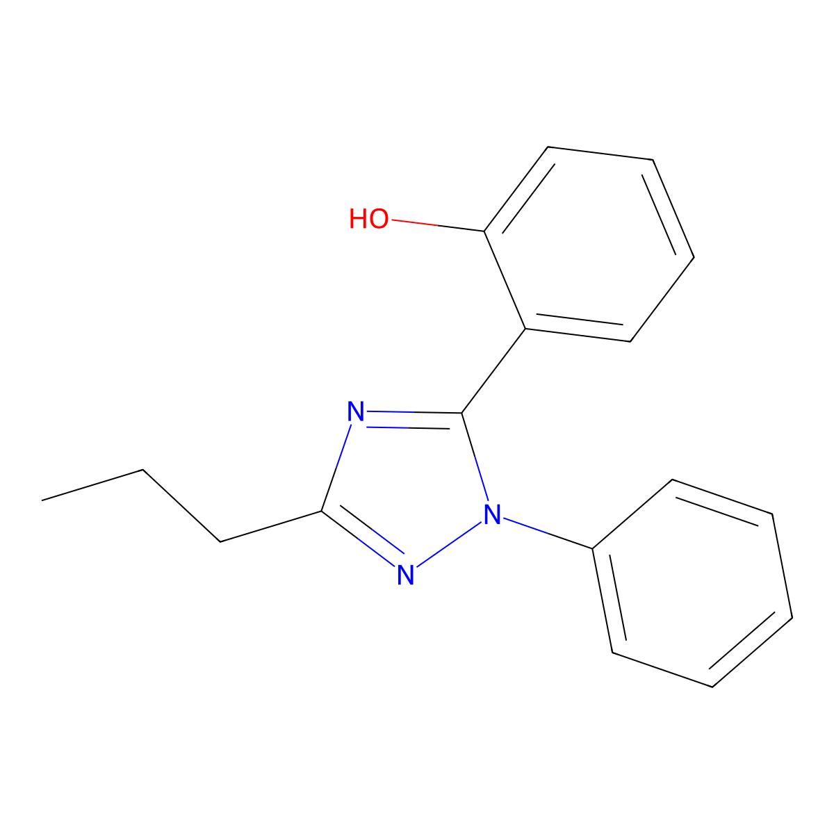 2-(1-phenyl-3-propyl-1H-1,2,4-triazol-5-yl)phenol molecular structure, CAS 5926-44-3
