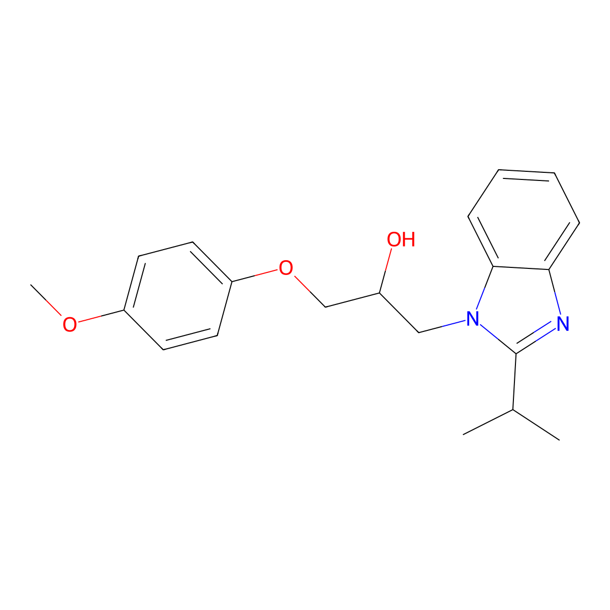 1-(4-Methoxyphenoxy)-3-(2-propan-2-ylbenzimidazol-1-yl)propan-2-ol molecular structure, CAS 5926-47-6