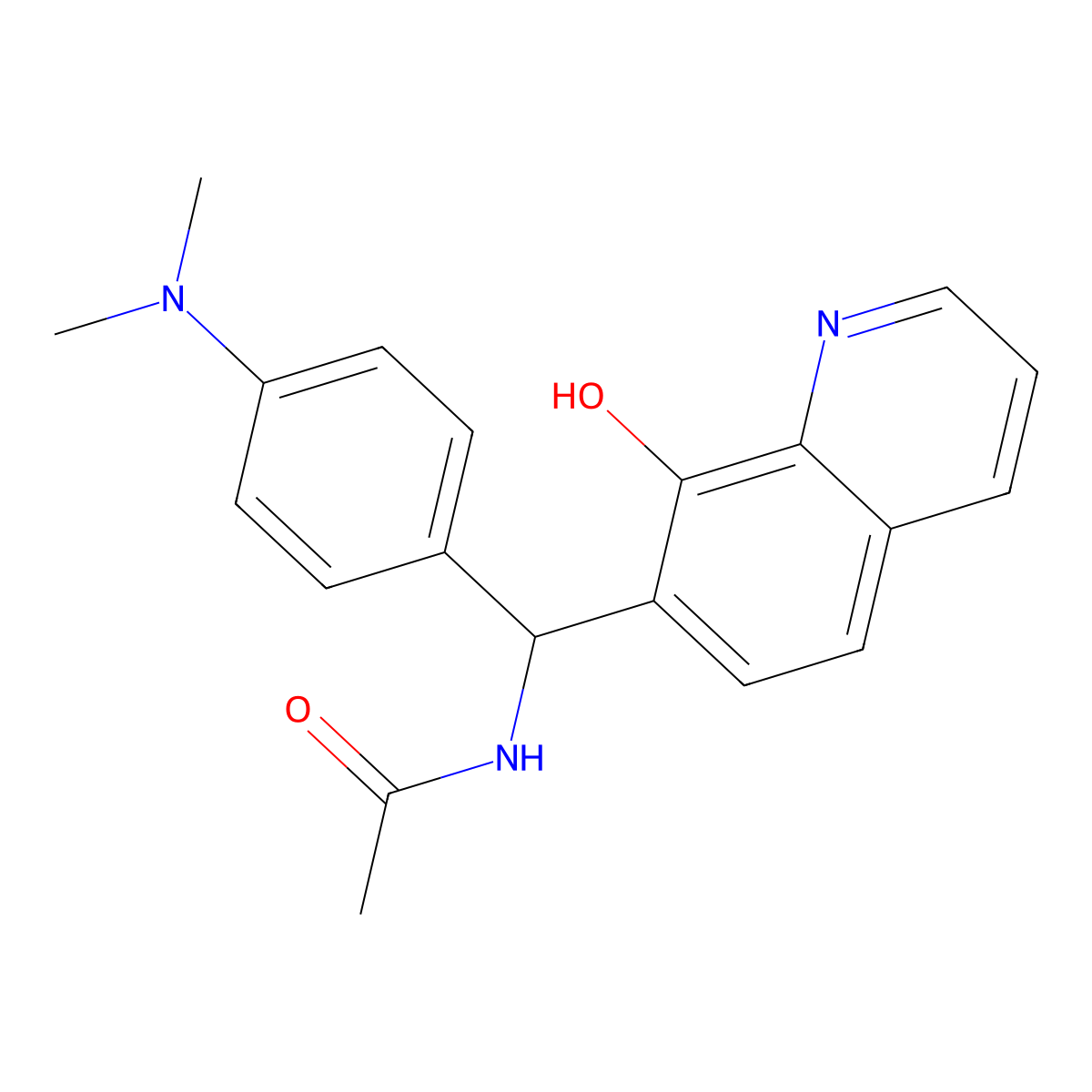 N-[(4-dimethylaminophenyl)-(8-hydroxyquinolin-7-yl)methyl]acetamide molecular structure, CAS 5926-67-0