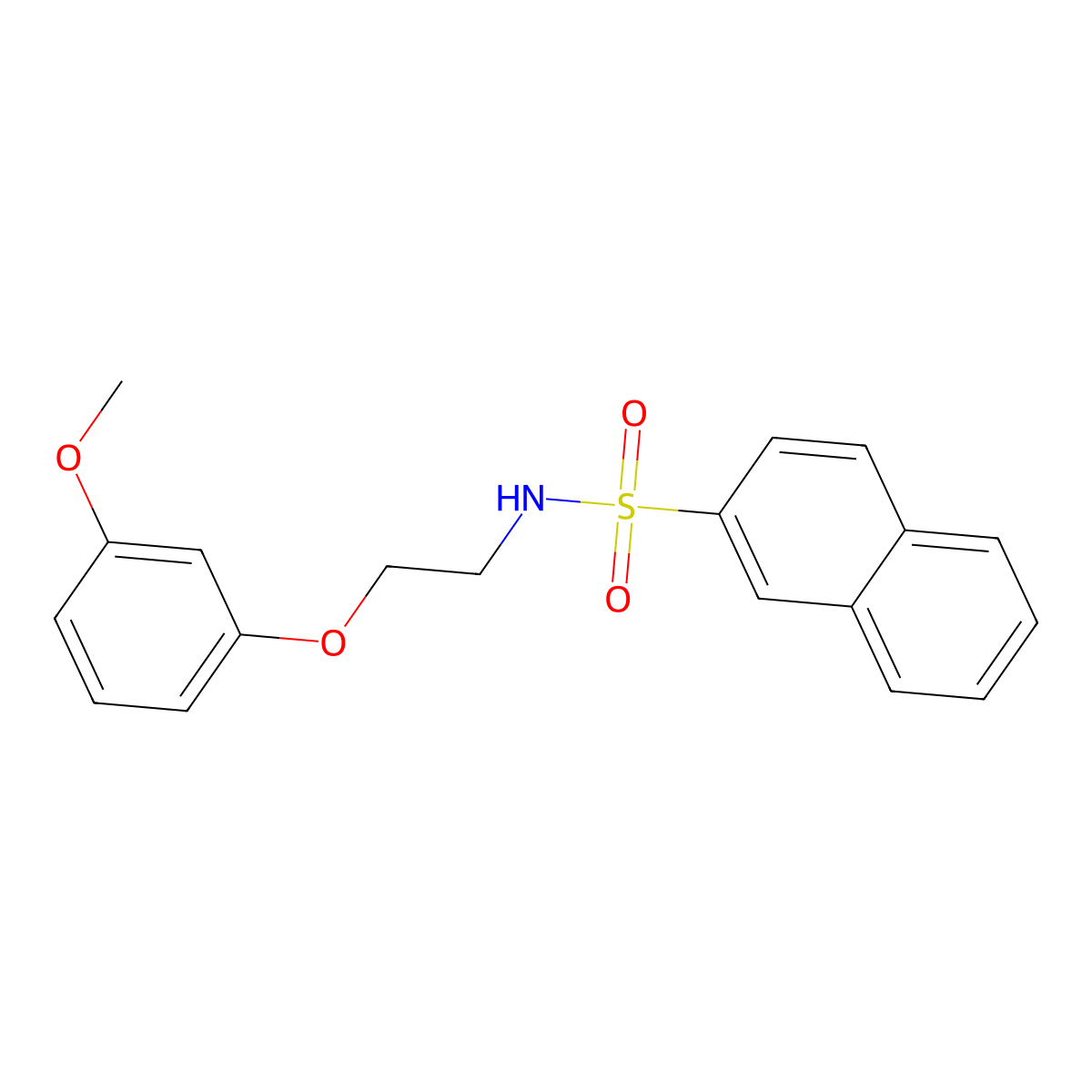 N-[2-(3-methoxyphenoxy)ethyl]naphthalene-2-sulfonamide molecular structure, CAS 5926-68-1