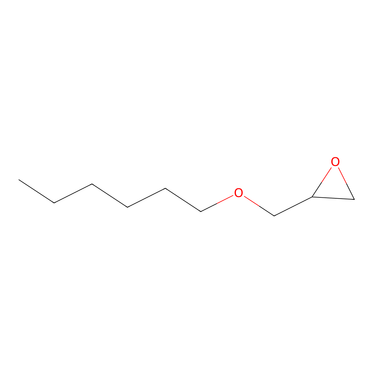 Hexyl glycidyl ether molecular structure, CAS 5926-90-9