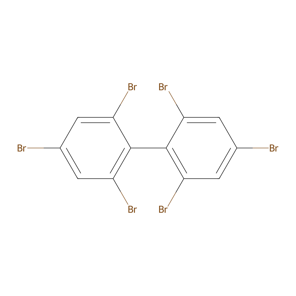 2,2',4,4',6,6'-Hexabromobiphenyl molecular structure, CAS 59261-08-4
