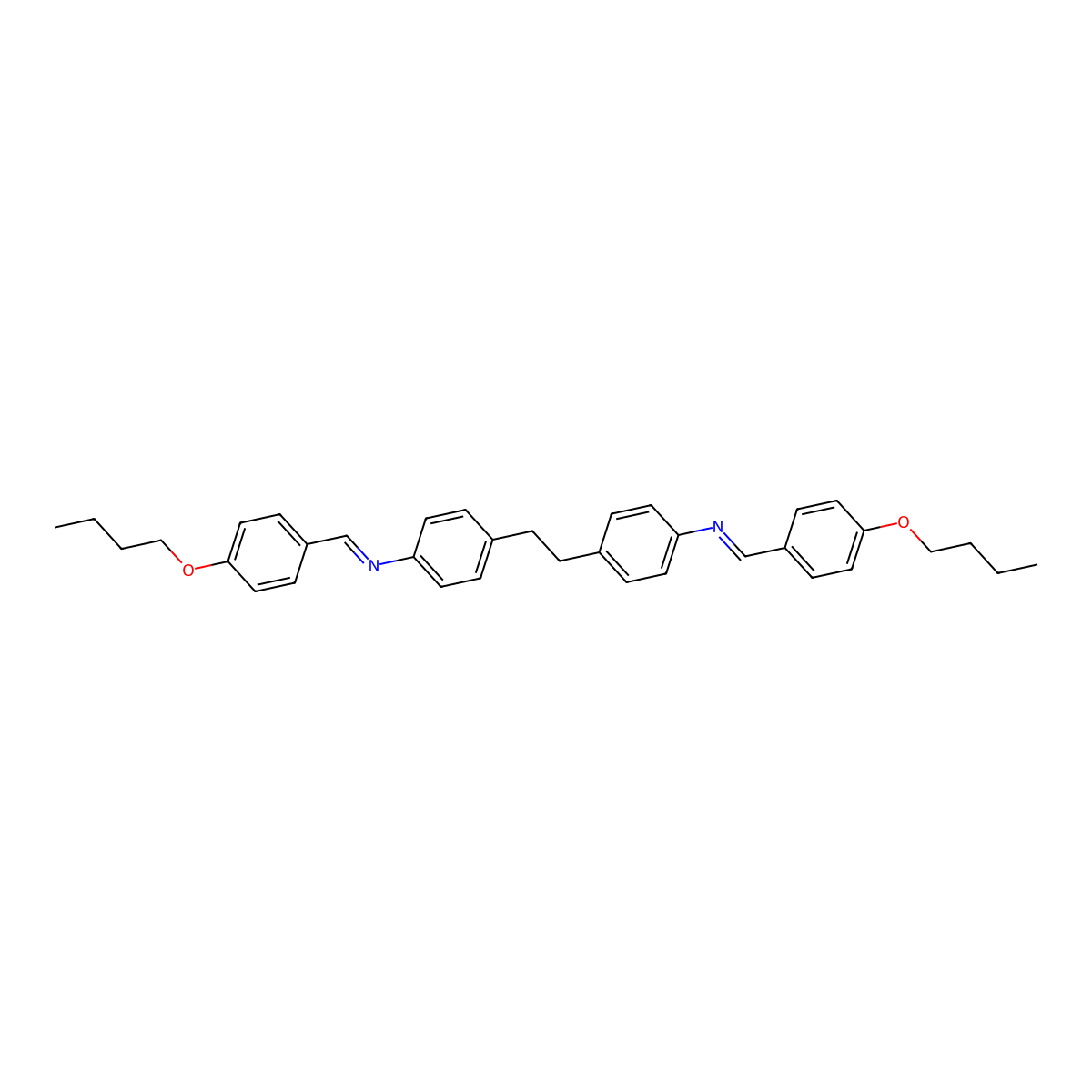 Benzenamine, 4,4'-(1,2-ethanediyl)bis[N-[(4-butoxyphenyl)methylene]- molecular structure, CAS 59261-10-8