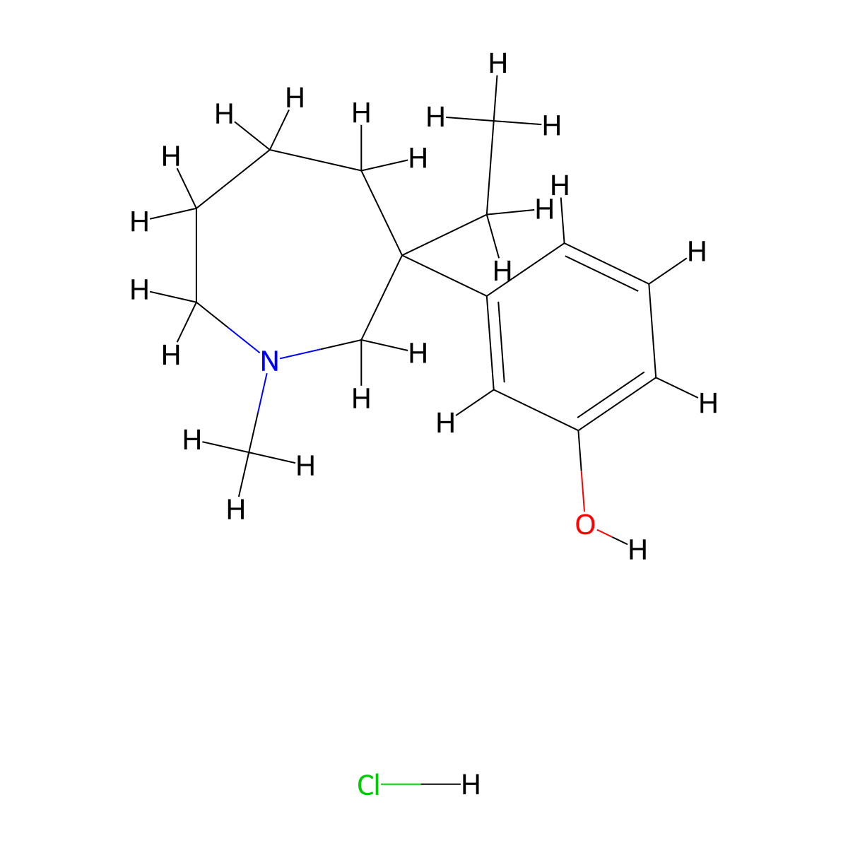 Meptazinol Hydrochloride molecular structure, CAS 59263-76-2