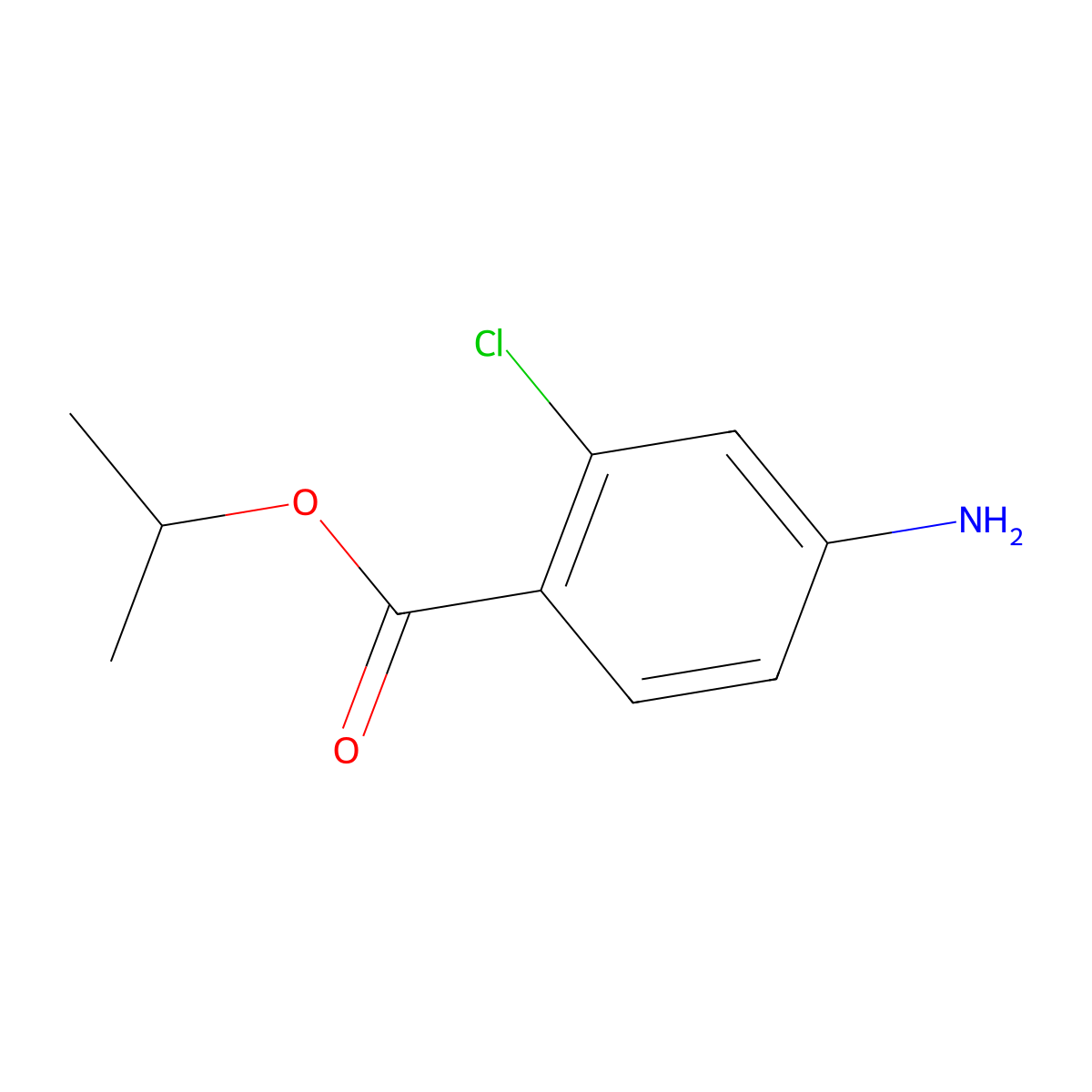 Propan-2-yl 4-amino-2-chlorobenzoate molecular structure, CAS 59265-81-5