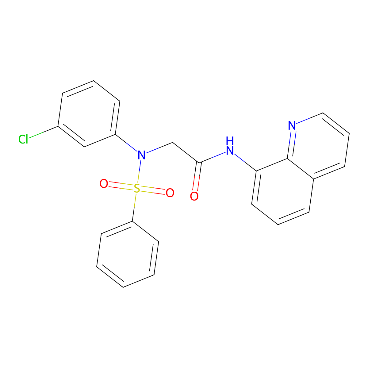 2-[N-(benzenesulfonyl)-3-chloroanilino]-N-quinolin-8-ylacetamide molecular structure, CAS 5927-59-3