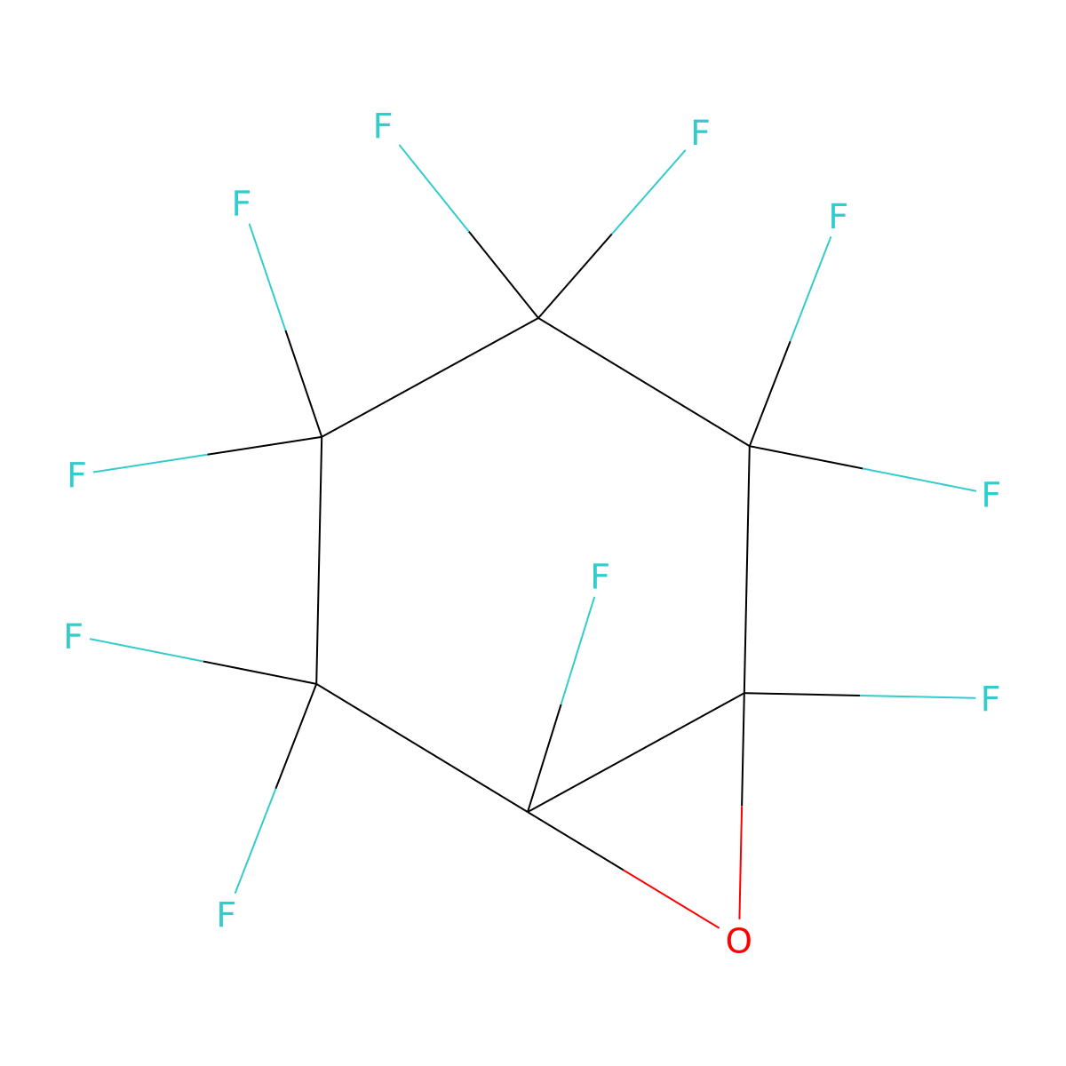 Decafluoro-1,2-epoxycyclohexane molecular structure, CAS 5927-67-3