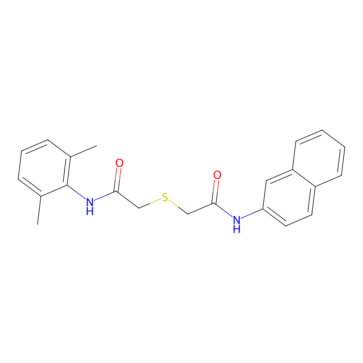 2-[2-(2,6-dimethylanilino)-2-oxoethyl]sulfanyl-N-naphthalen-2-ylacetamide molecular structure, CAS 5927-86-6