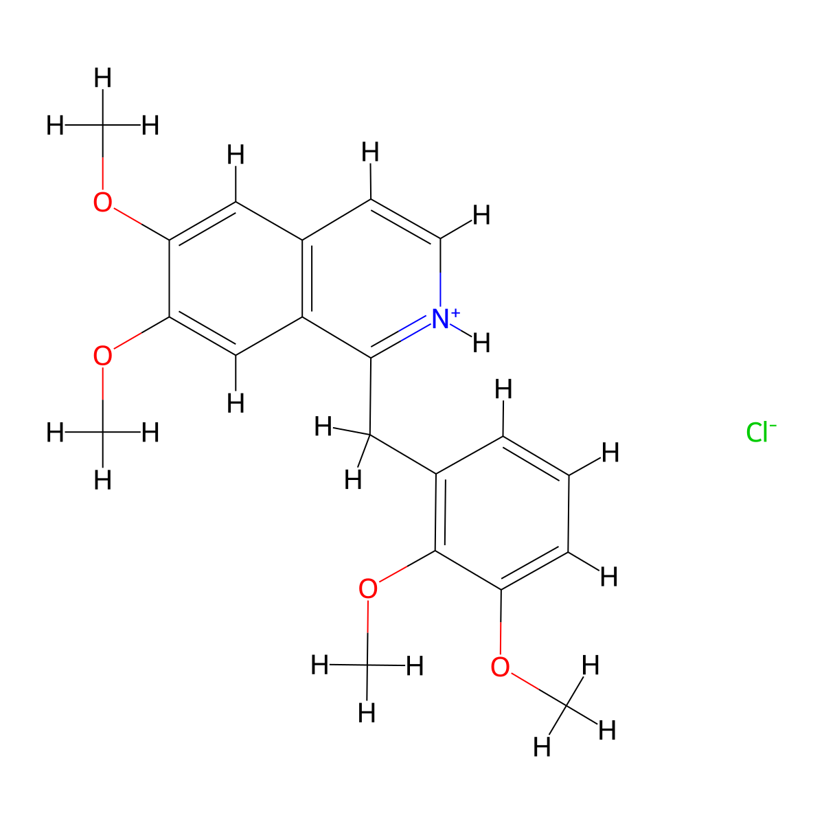 Isoquinoline, 6,7-dimethoxy-1-(2,3-dimethoxybenzyl)-, hydrochloride molecular structure, CAS 59276-14-1