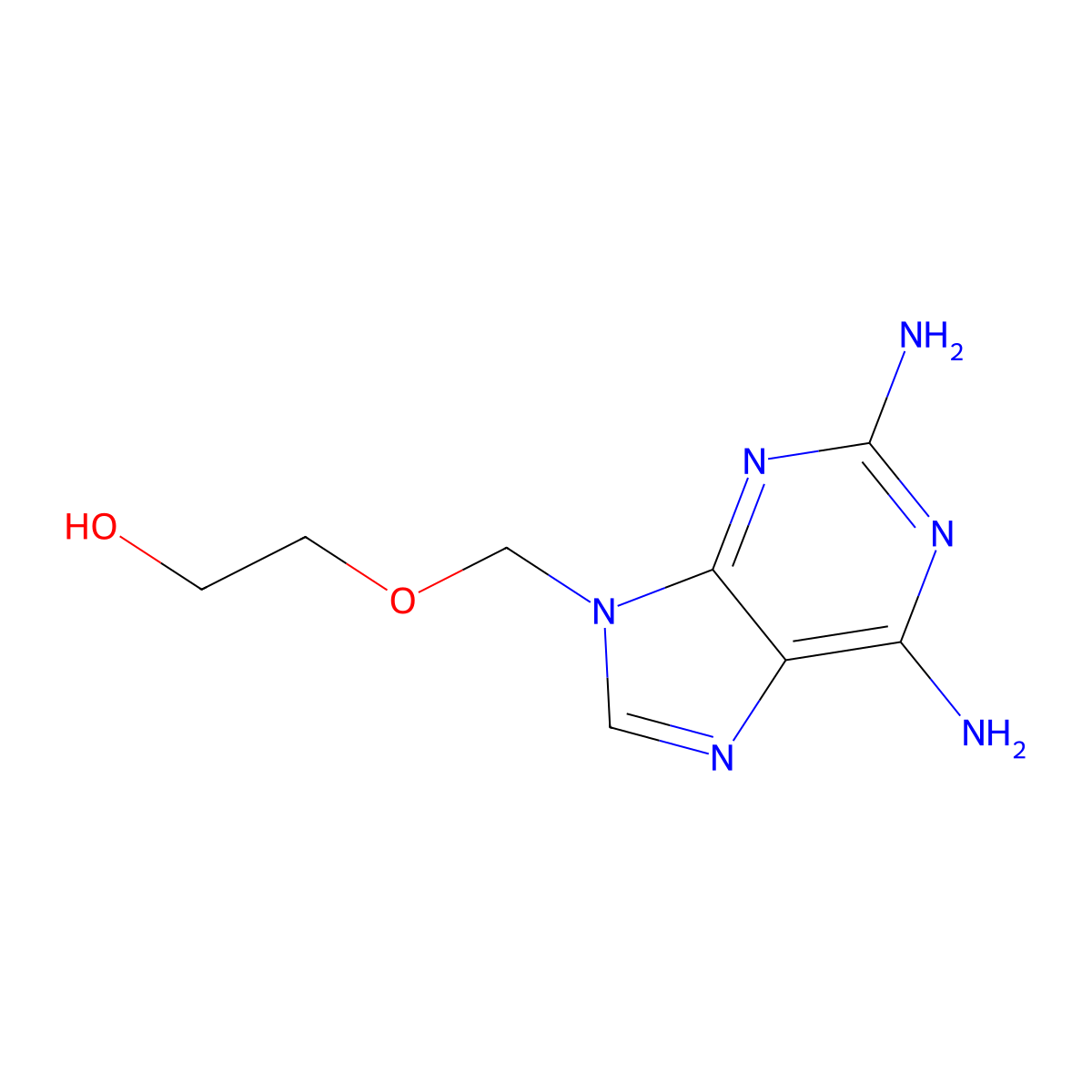 2,6-Diamino-9-(2-hydroxyethoxymethyl)purine molecular structure, CAS 59277-86-0