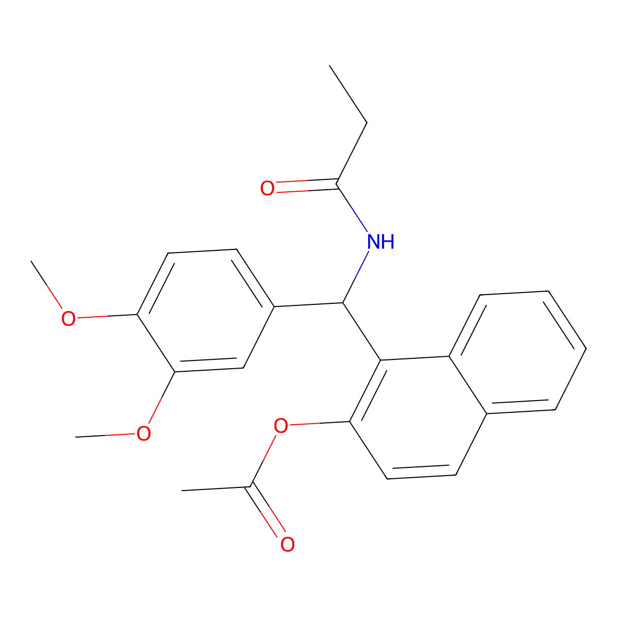 [1-[(3,4-Dimethoxyphenyl)-(propanoylamino)methyl]naphthalen-2-yl] acetate molecular structure, CAS 5928-07-4