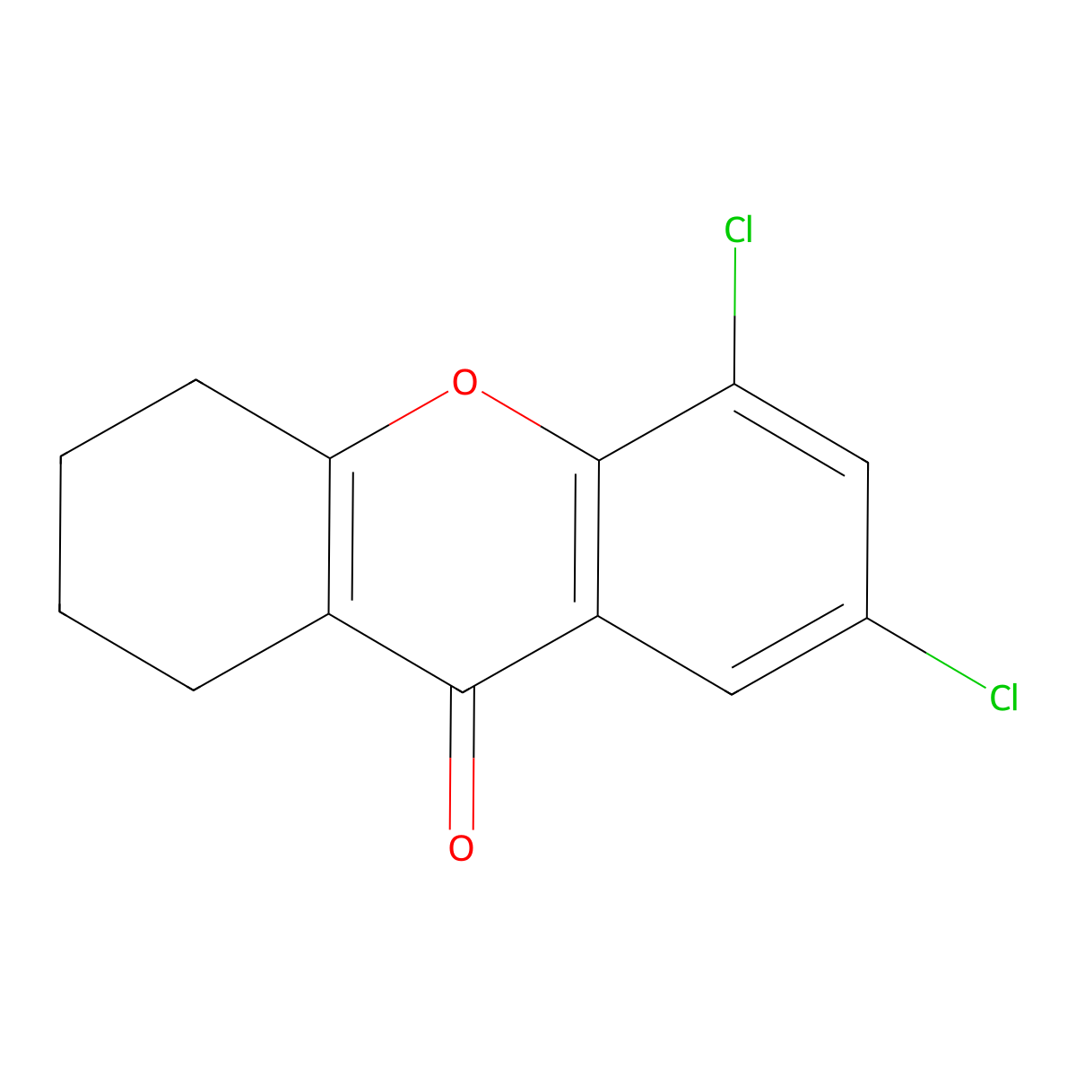 5,7-dichloro-1,2,3,4-tetrahydro-9H-xanthen-9-one molecular structure, CAS 5928-19-8