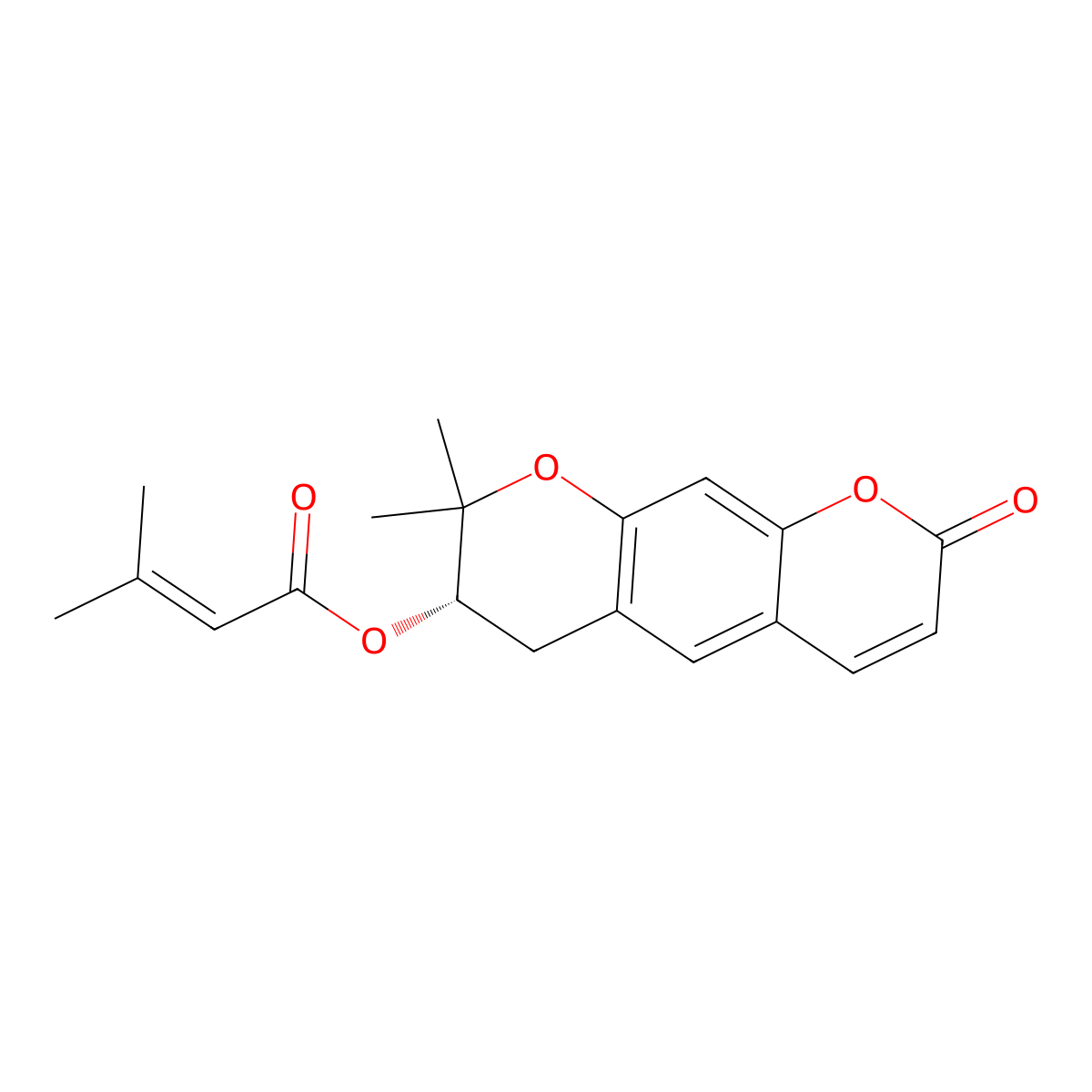(+)-Decursin molecular structure, CAS 5928-25-6